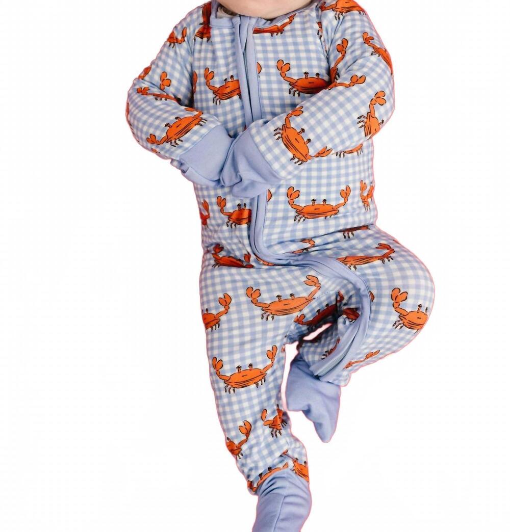 NEW LITTLE ONE SHOP boys bamboo sleeper in crabby